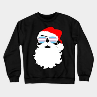 Santa Claus Transgender Pride Flag Sunglasses Crewneck Sweatshirt